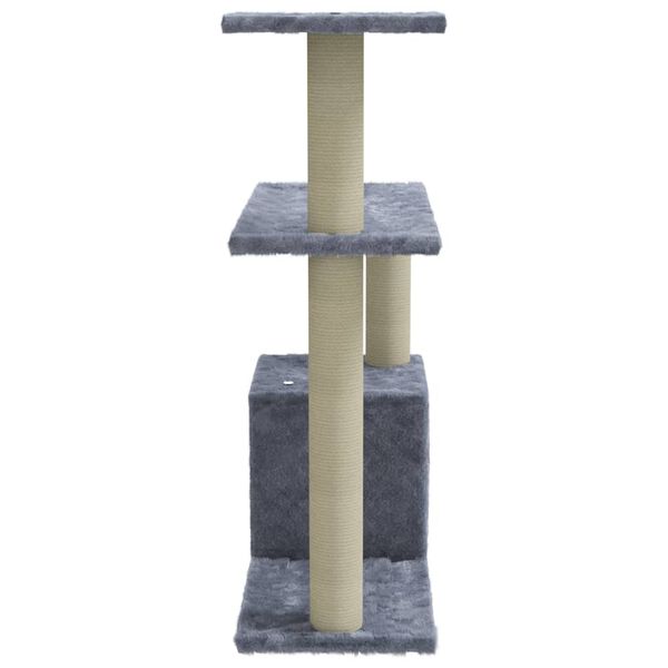 vidaXL Albero per Gatti con Tiragraffi in Sisal Grigio Chiaro 70 cm