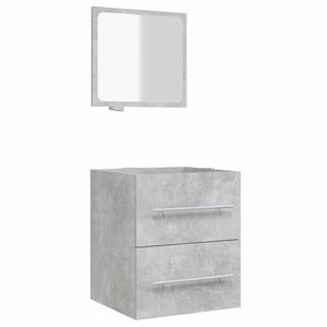 vidaXL Mobile da Bagno con Specchio Grigio Cemento 41x38,5x48 cm