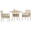 vidaXL Set da Pranzo per Giardino 3 pcs Beige polyrattan