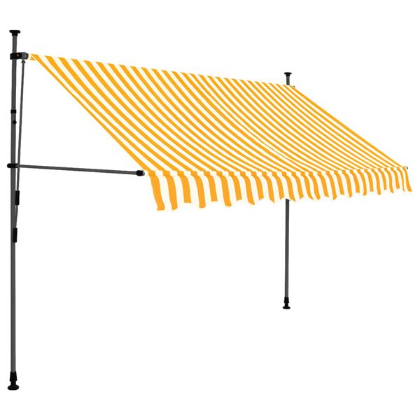 vidaXL Tenda da Sole Retrattile Manuale LED 250 cm Bianca e Arancione