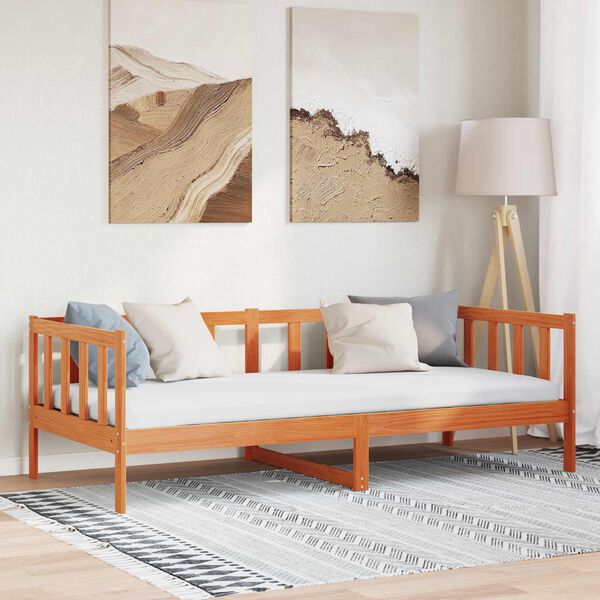 vidaXL Struttura del letto Marrone cerato 90 x 190 cm Pino massello