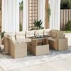 vidaXL Set Divano da Giardino 8 pz con Cuscini Beige in Polyrattan