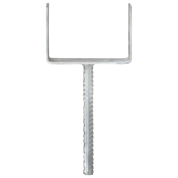 vidaXL Picchetti per Recinzione 6 pz Argento 12x6x30cm Acciaio Zincato