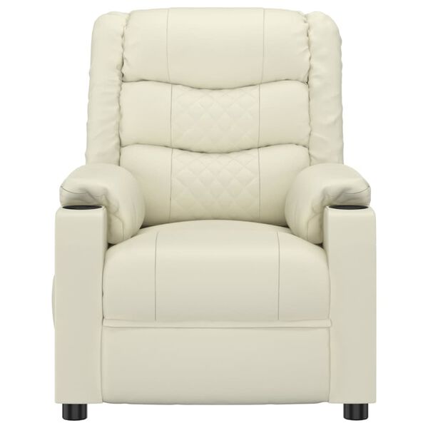 vidaXL Poltrona Reclinabile Crema in Similpelle