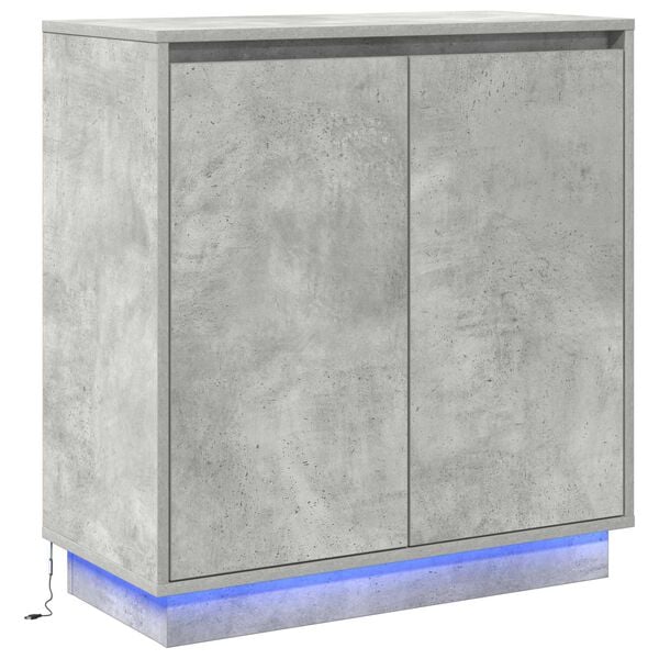 vidaXL Madia LED Grigio cemento 71 x 34,5 x 75 cm Legno multistrato