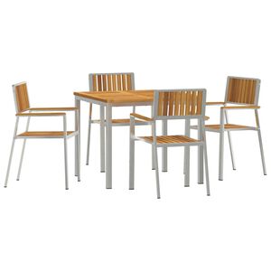 vidaXL Set da pranzo per esterni 5 pcs Legno di Acacia Massello