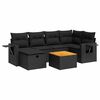 vidaXL Set Divani da Giardino con Cuscini 7pz Nero Polyrattan