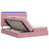 vidaXL Letto con contenitore LED e materasso Rosa 180 x 200 cm Velluto