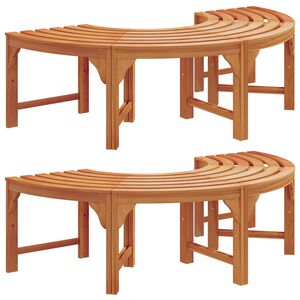 vidaXL Panchina per Alberi 2 pcs Naturale 160 x 80 x 45cm