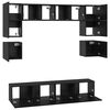 vidaXL Set mobile TV 8 pcs Rovere Nero Legno multistrato