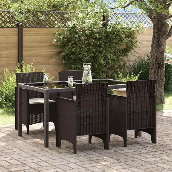 vidaXL Sedia da Giardino 4 pcs Marrone 53 x 49 x 85 cm Polipropilene
