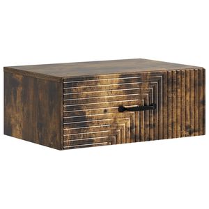 vidaXL Mobiletto da notte a muro Rovere Fumo 49 x 34,5 x 20 cm