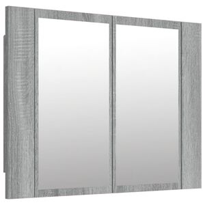 vidaXL Mobile Specchio LED Grigio Sonoma 60x12x45cm Legno Multistrato