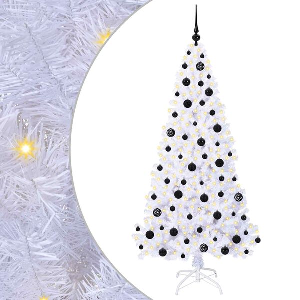 vidaXL Albero di Natale artificiale Bianco 180 cm PVC e Acciaio