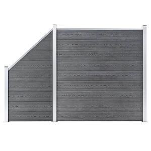 vidaXL Pannelli Recinzione WPC 1 Quadrato 1 Inclinato 273x186 cm Grigi