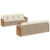 vidaXL Set Divano da Giardino 9 pz con Cuscini Beige in Polyrattan