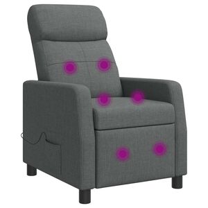 vidaXL Poltrona Massaggiante Grigio Scuro Tessuto
