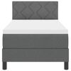 vidaXL Letto a molle con materasso Grigio scuro 80 x 200 cm Tessuto