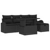 vidaXL Set Divano da Giardino 6 pz Nero polyrattan