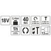YATO Trapano Avvitatore a Impatto senza Batteria 18V 40Nm