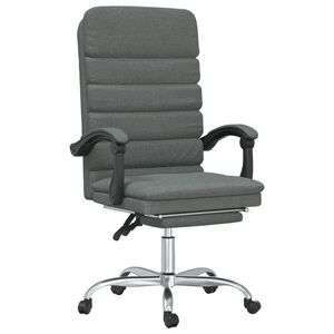 vidaXL Sedia da Ufficio Massaggio Reclinabile Grigio Scuro in Tessuto