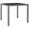 vidaXL Tavolo da Giardino Grigio 90x90x75 cm in Polyrattan