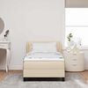 vidaXL Letto a molle con materasso Crema 90 x 190 cm Tessuto