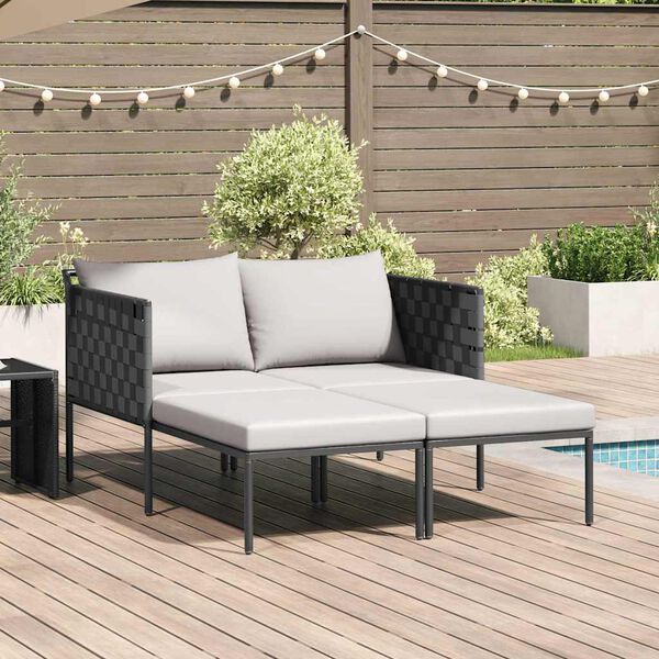 vidaXL Lettino da Sole 2-persona Antracite 115 x 153 x 69.5cm Acciaio