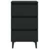 vidaXL Comodino con Gambe in Metallo Nero 40x35x69 cm