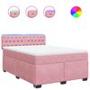 vidaXL Giroletto a Molle con Materasso Rosa 140x190 cm in Velluto