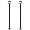 vidaXL Set di Lampioni with LED Bulb 2 pz Nero 16 x 16 x 156 cm