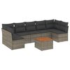 vidaXL Set Divano da Giardino 8 pz con Cuscini Grigio in Polyrattan