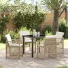 vidaXL Set da Pranzo per Giardino 5 pcs Beige polyrattan