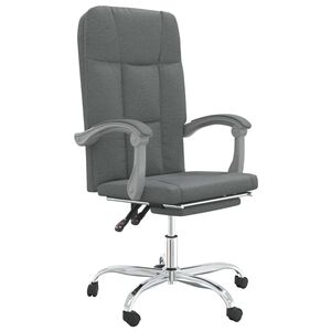 vidaXL Sedia da Ufficio Reclinabile Grigio Scuro in Tessuto
