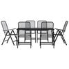 vidaXL Set da Pranzo da Giardino 7pz Antracite in Rete Metallica