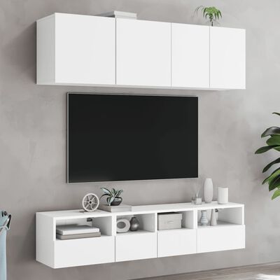 vidaXL Mobile TV a Parete Bianco 40x30x30 cm in Legno Multistrato
