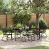 vidaXL Set da Pranzo per Giardino 7 pcs Nero