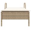 vidaXL Lettino Prendisole con Ruote e Cuscino in Polyrattan Beige