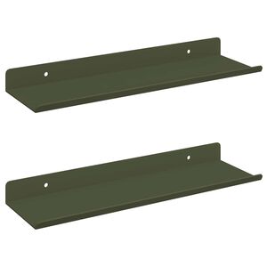 vidaXL Mensola sospesa 2 pcs Verde oliva 30 x 9 x 2,5 cm Acciaio