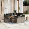 vidaXL Set Divano da Giardino 9 pz con Cuscini Grigio in Polyrattan