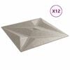 vidaXL Pannelli da parete 12 pcs Beton Stella 50 x 50 cm Schiuma XPS