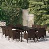 vidaXL Set da Pranzo da Giardino 11 pz in Polyrattan Marrone