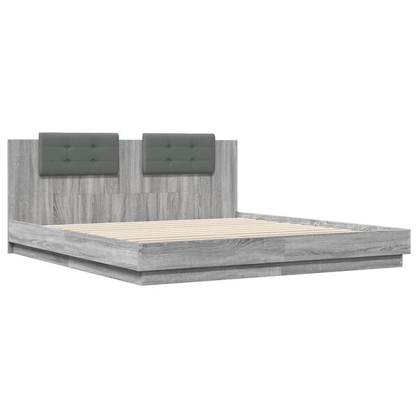 vidaXL Giroletto Testiera Grigio Sonoma 180x200 cm Legno Multistrato