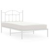 vidaXL Giroletto con Testiera Metallo Bianco 100x190 cm
