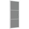 vidaXL Porta Interna 83x201,5 cm Bianca in Vetro ESG e Alluminio