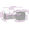 vidaXL Set Divano da Giardino 5 pcs Grigio chiaro Poly Rattan