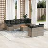 vidaXL Set Divano da Giardino 10 pz con Cuscini Grigio in Polyrattan