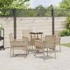 vidaXL Set da Pranzo per Giardino 5 pcs Beige Poly Rattan