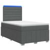 vidaXL Letto Box Spring LED con Materasso Grigio Scuro 120 x 190 cm