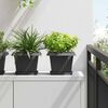 vidaXL Vaso quadrato per fiori 6 pcs Nero 23 x 23 x 17,5 cm Plastica